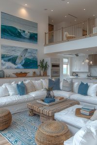 15 Aesthetic Modern Coastal Living Room Ideas - Lovely Harbor