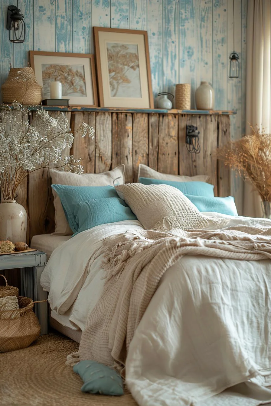 21 Modern Coastal Bedroom Ideas for a Relaxing Retreat 39 15. Coastal Charm: Weathered Fence Bed-2