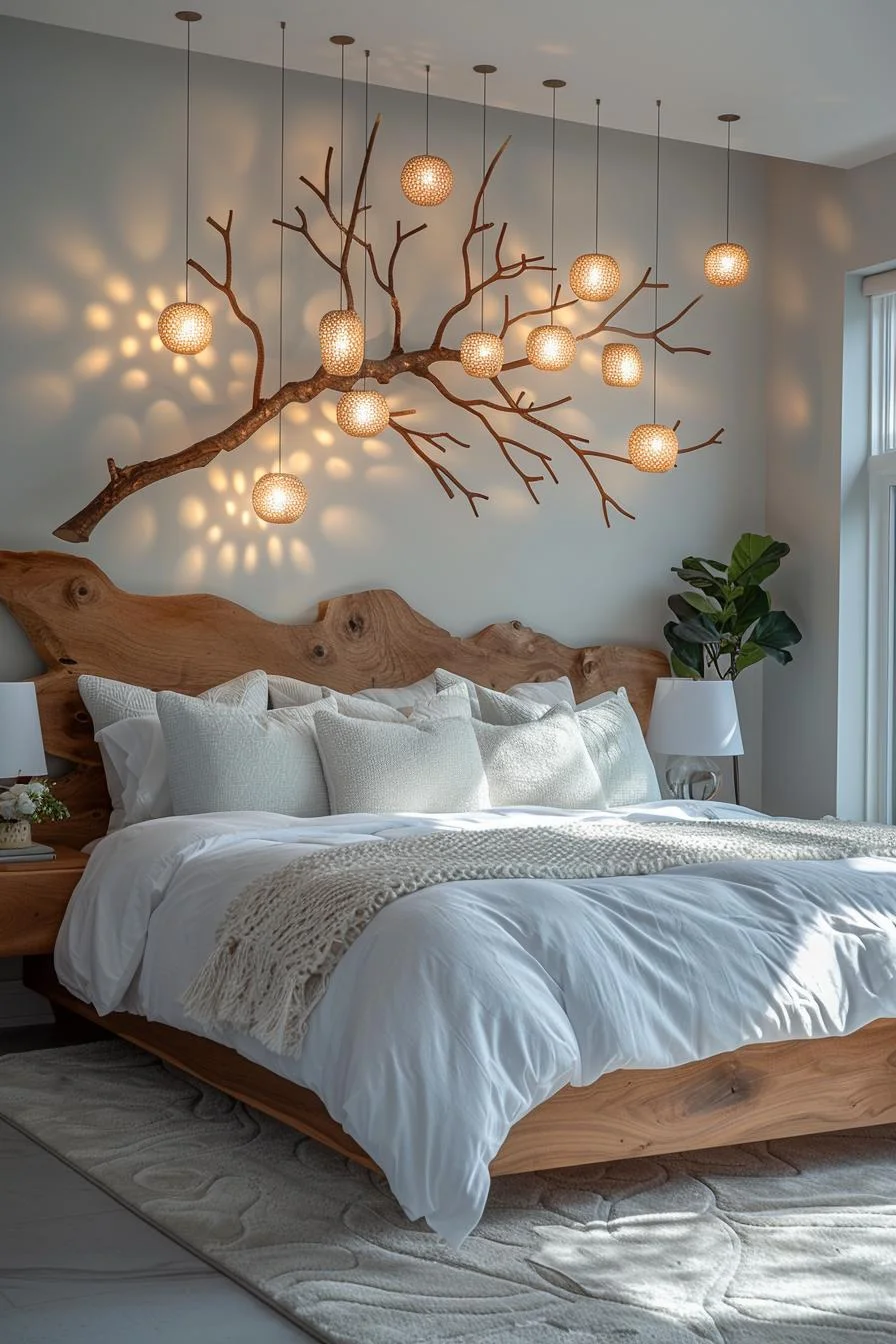 21 Modern Coastal Bedroom Ideas for a Relaxing Retreat 56 21. Coastal Driftwood Mobile Chandelier-2