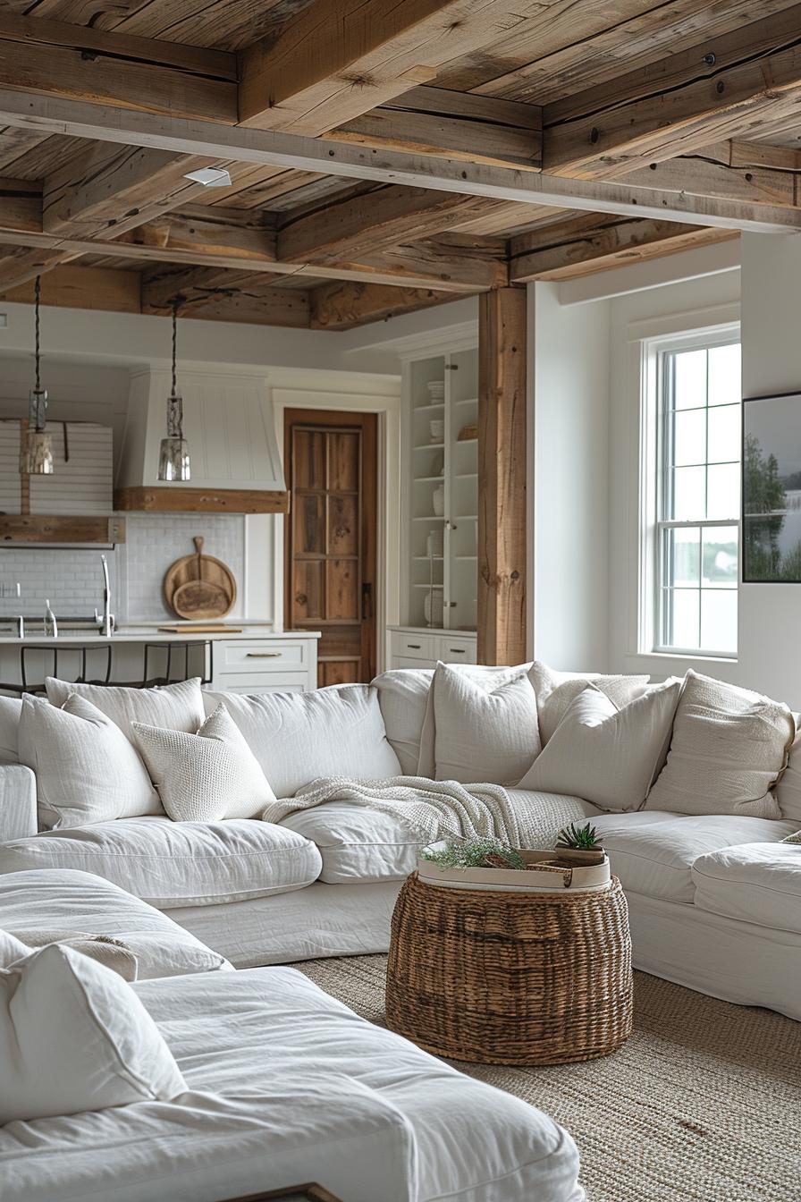 3. Coastal Living Room Linen Sofas-1