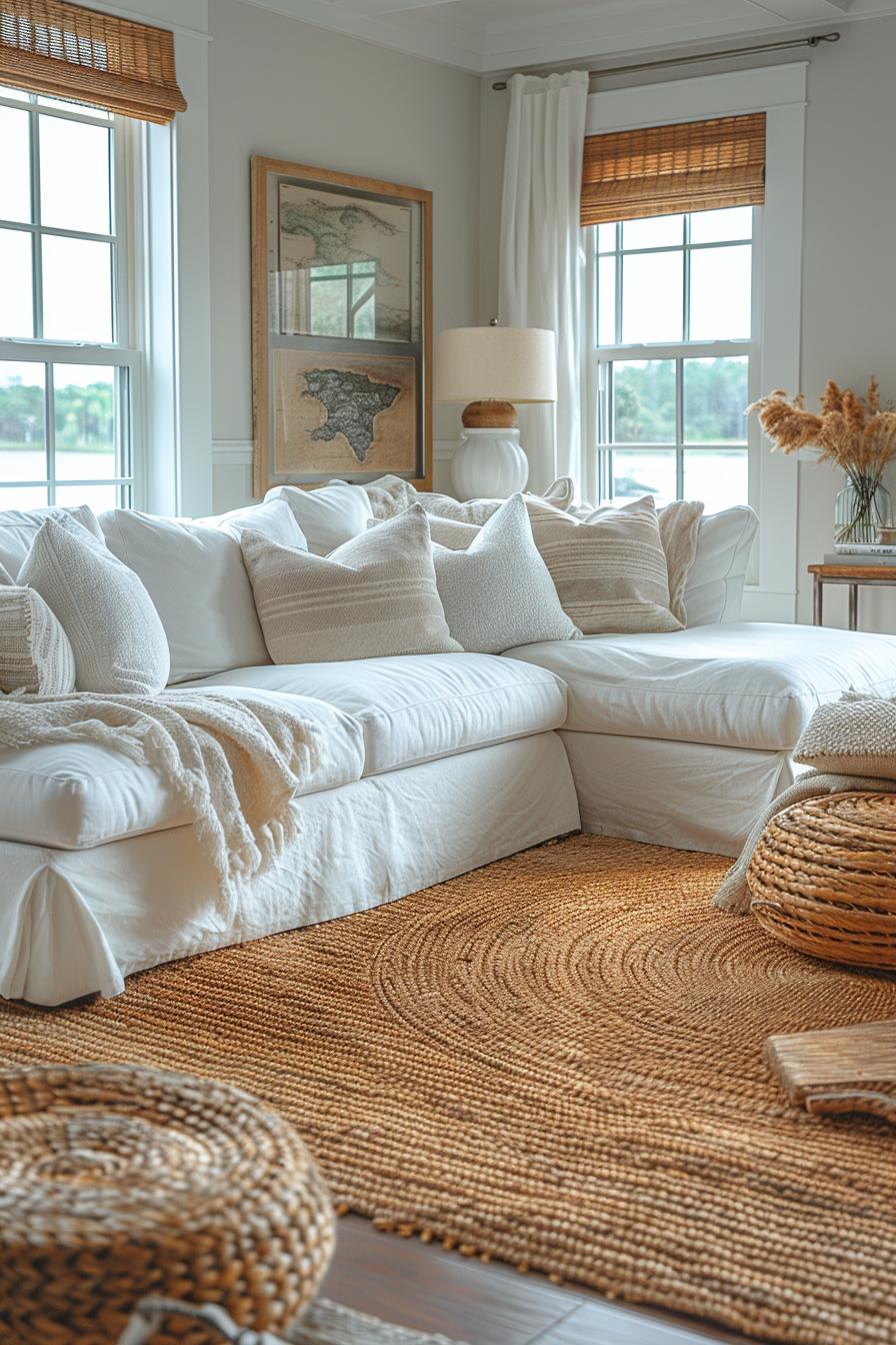 3. Coastal Living Room Linen Sofas-2