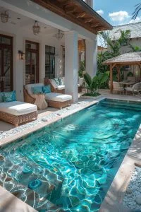 21 Stunning Small Pool Design Ideas for Tiny backyards 1 19. Coastal Oasis Pool Design-0