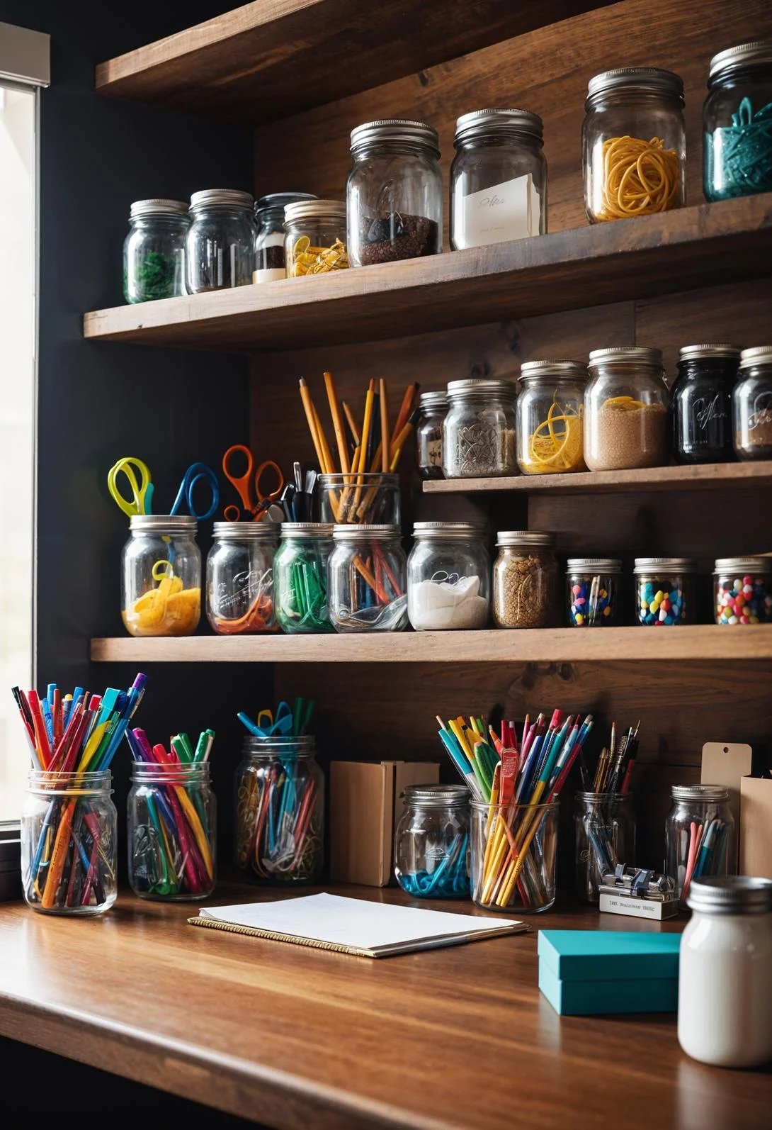 13. Desk Supplies DIY Mason Jar Organizers-0