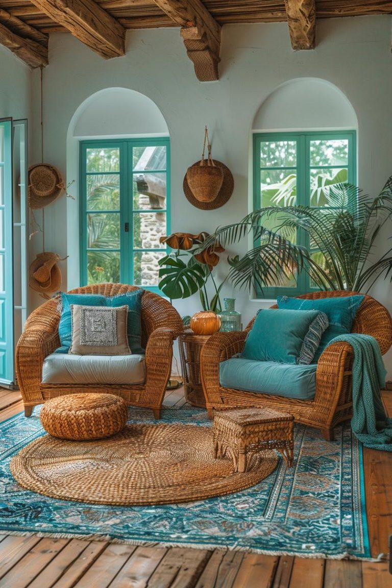 19 Gorgeous Boho Mid-Century Modern Living Room - Lovely Harbor