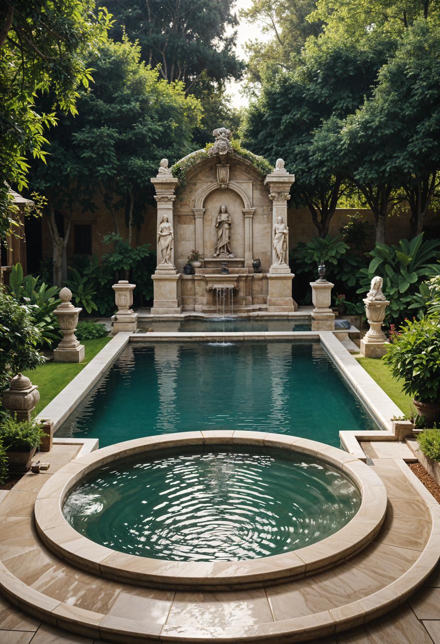 13. Elegant Roman Bath Pool Design-2