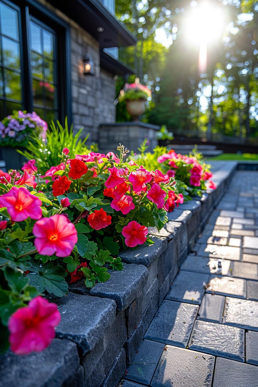6. Floral Borders for Paver Patios-1