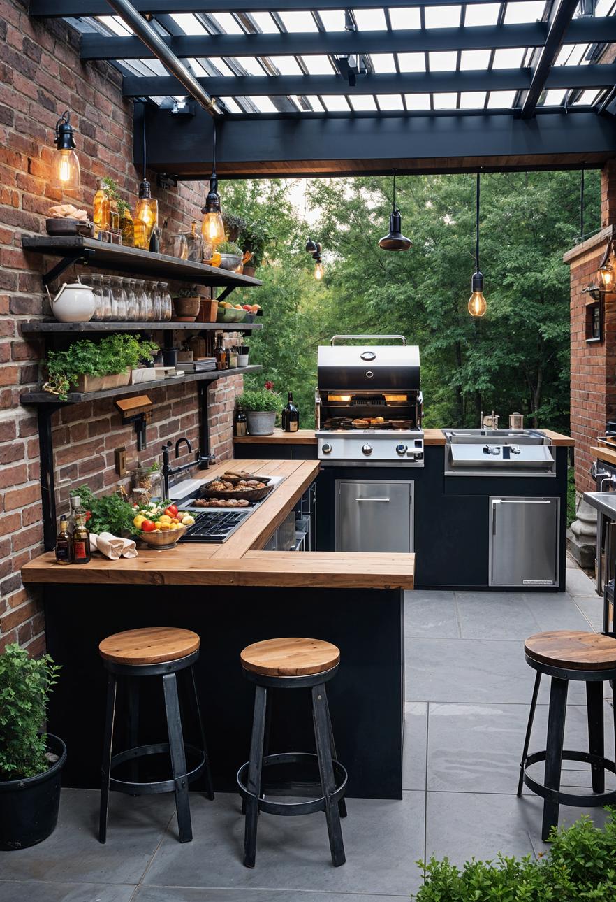 13. Industrial Outdoor Kitchen Design Ideas-1