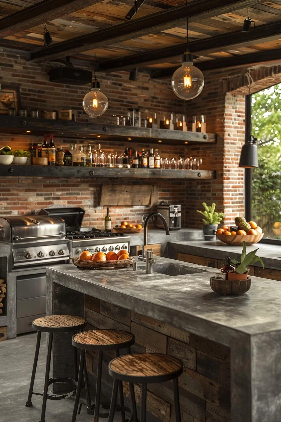 13. Industrial Outdoor Kitchen Design Ideas-2