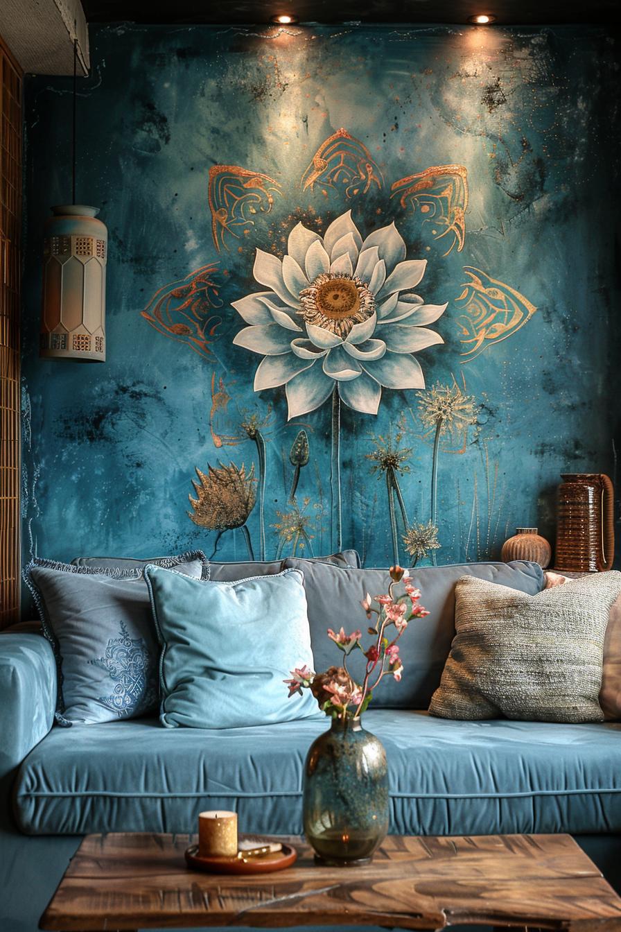 22. Mandala Mural for Boho Bedroom-2