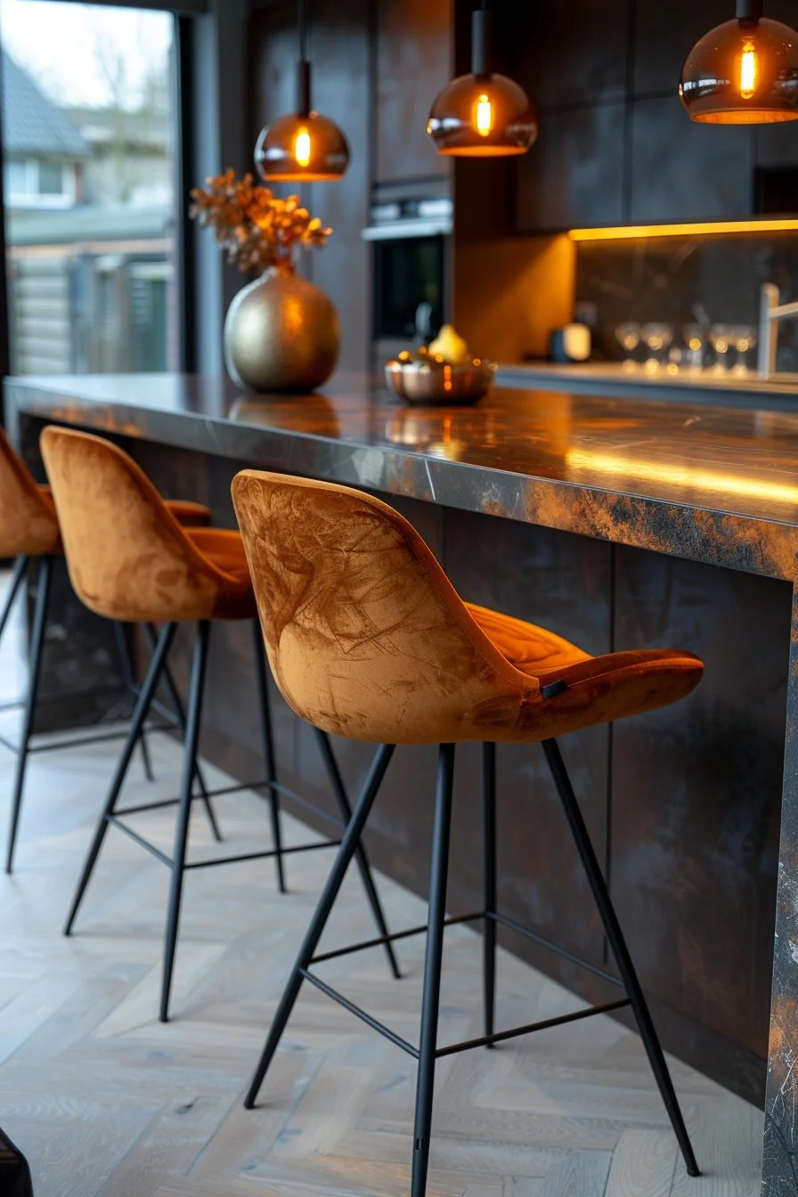 12. Metal Bar Stools with Cushions-0
