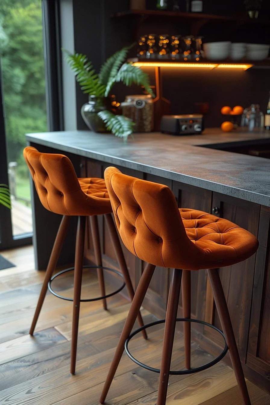 12. Metal Bar Stools with Cushions-1