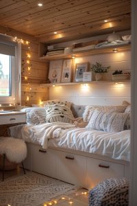 21 Cozy Dorm Room Inspo to Maximize Small Spaces 1 13. Minimalist Dorm Room Inspiration-0