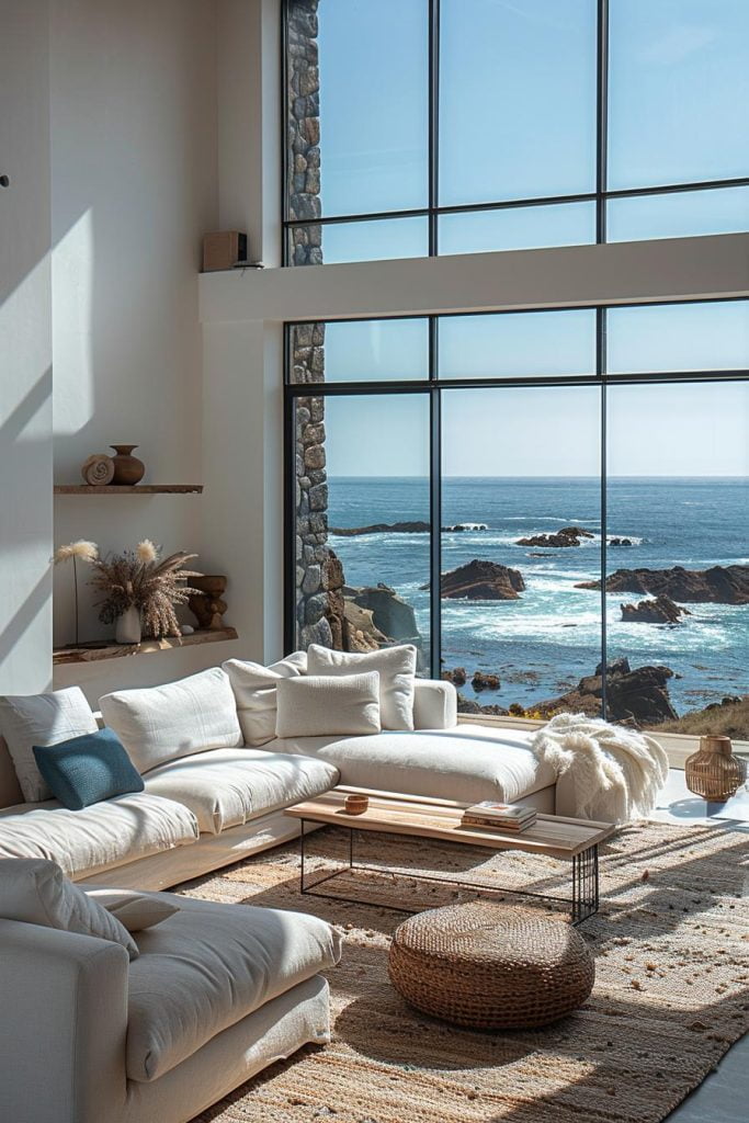 15 Aesthetic Modern Coastal Living Room Ideas - Lovely Harbor