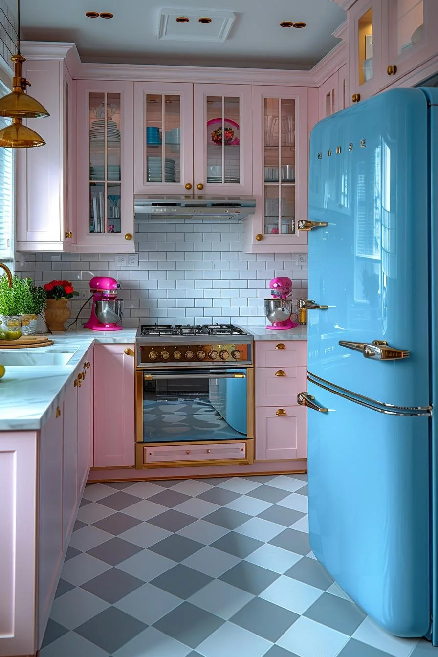 6. Retro Checkerboard Kitchen Flooring-0