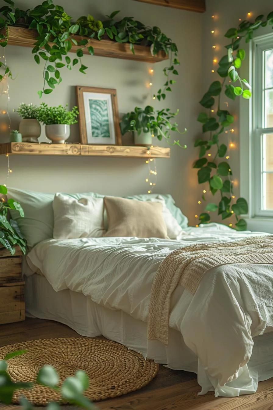 4. Rustic Dorm Room Plant Shelves-1