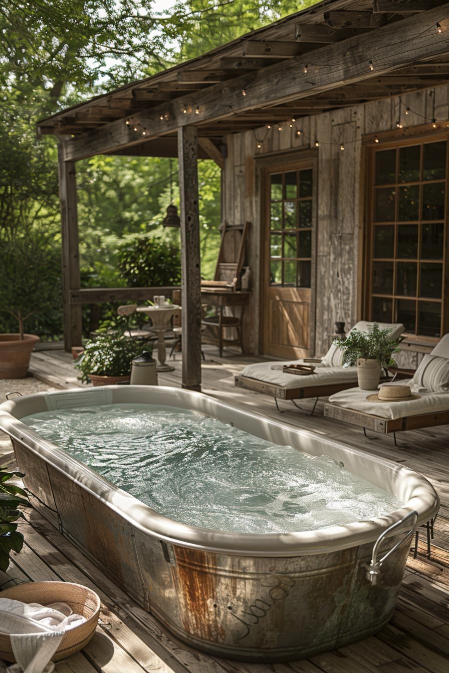 4. Rustic Farmhouse Pool Design Inspiration-0