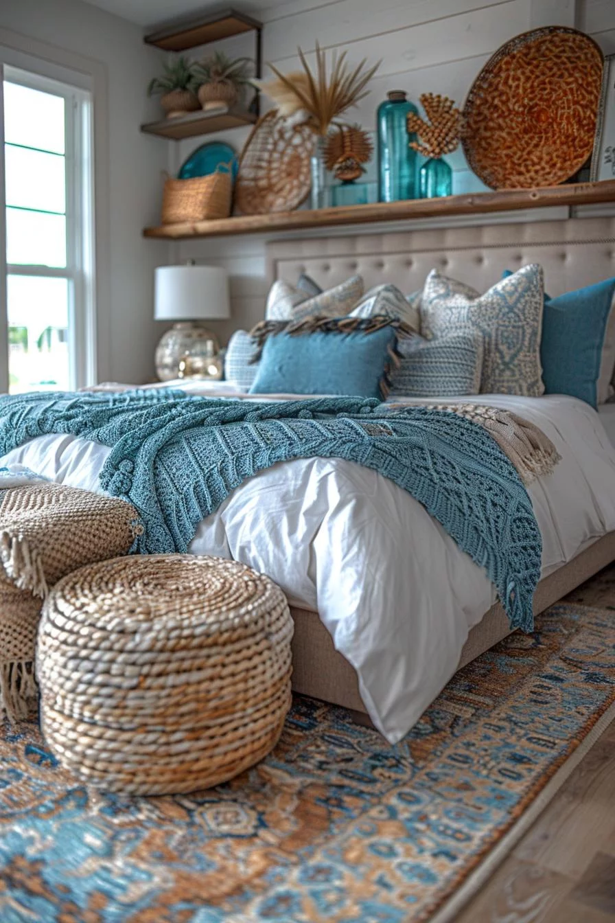 21 Modern Coastal Bedroom Ideas for a Relaxing Retreat 35 14. Sea Glass in Glass Jars-0