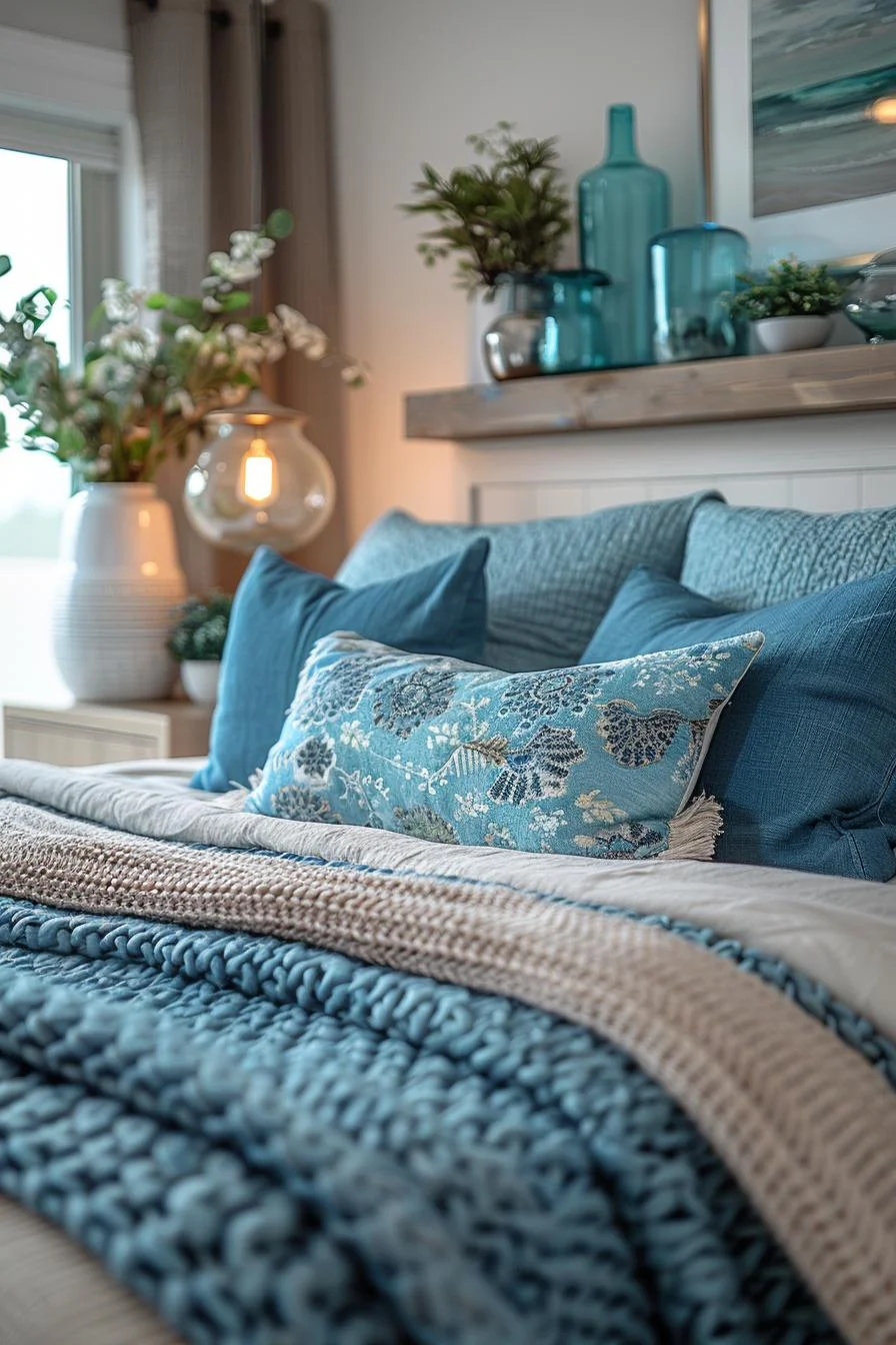 21 Modern Coastal Bedroom Ideas for a Relaxing Retreat 36 14. Sea Glass in Glass Jars-1