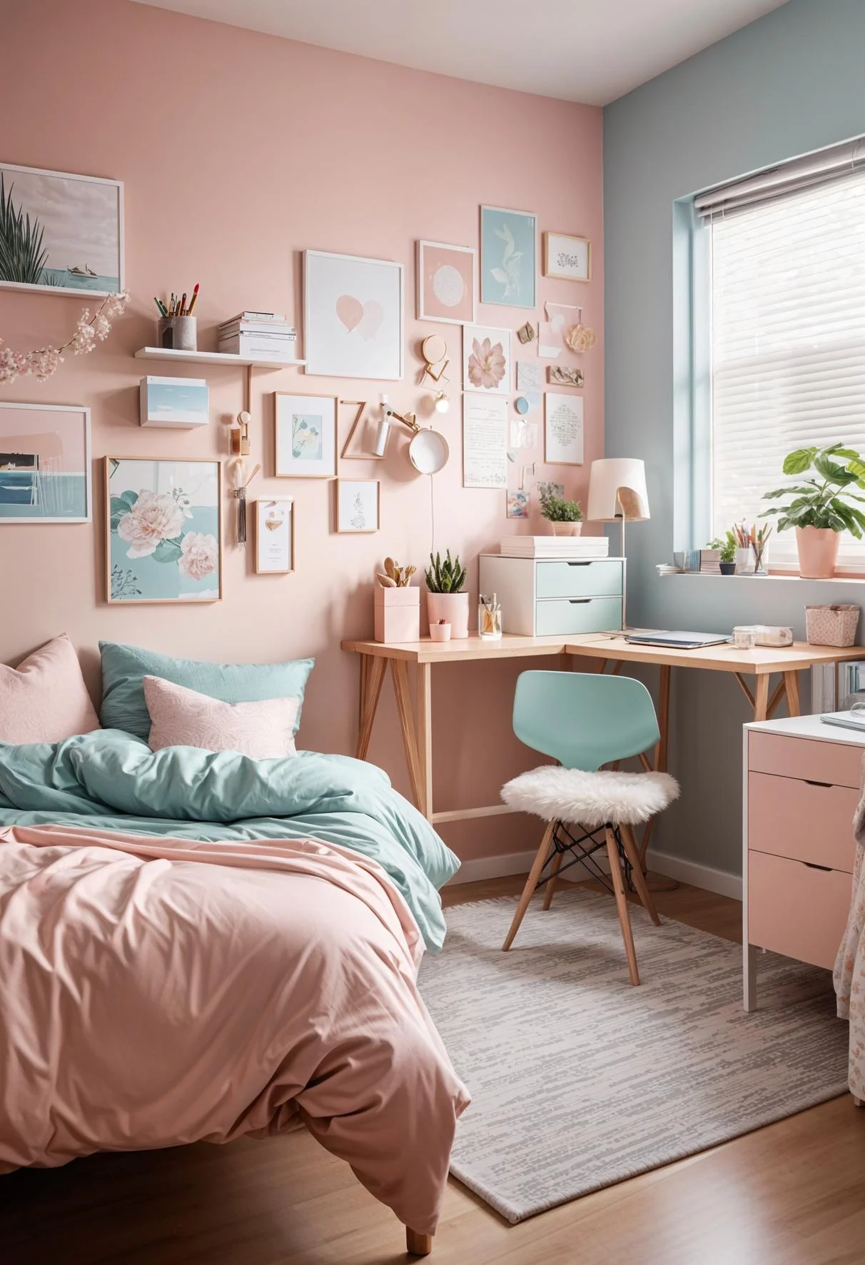 19. Soft Pastel Dorm Decor Ideas-1
