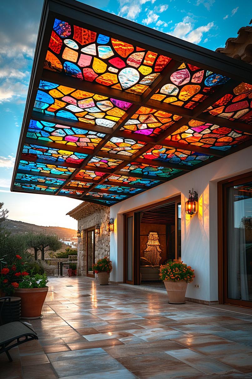11. Stained Glass Patio Roof Ideas-1
