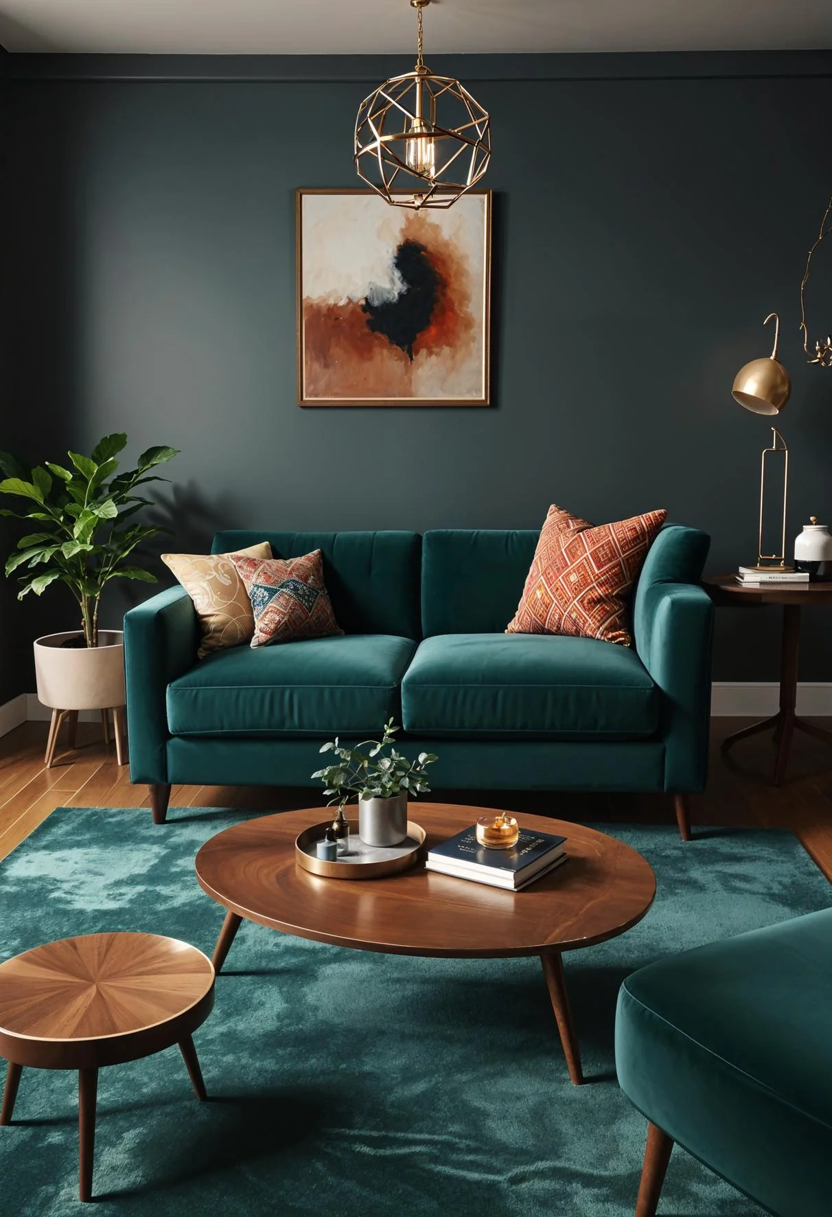 15 Best Moody Mid Century Modern Living Room Ideas 16 3. Stylish Mid Century Living Room-2