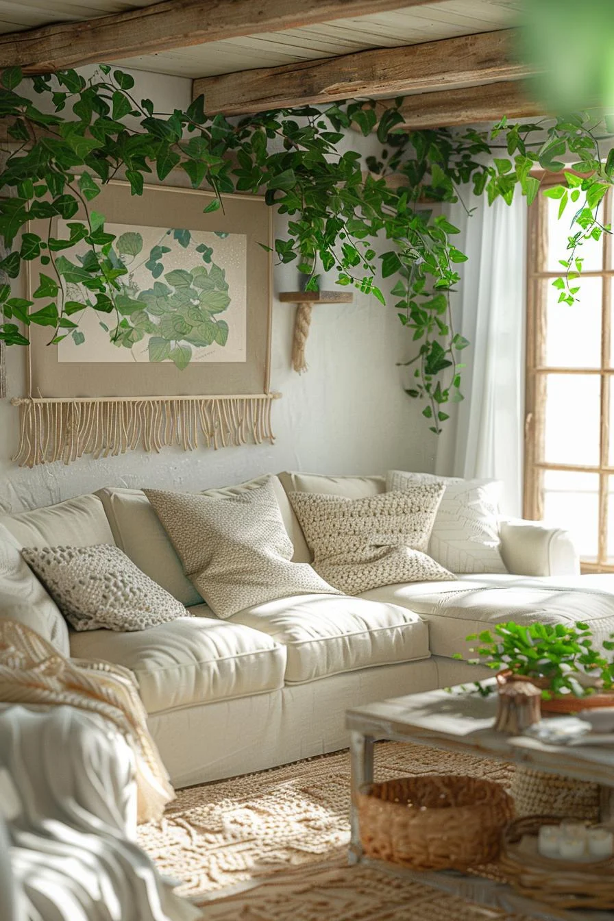 15 Stunning Boho Coastal Living Room Ideas for a Beachy Home 38 7. Terracotta Potted Indoor Plant Display-0