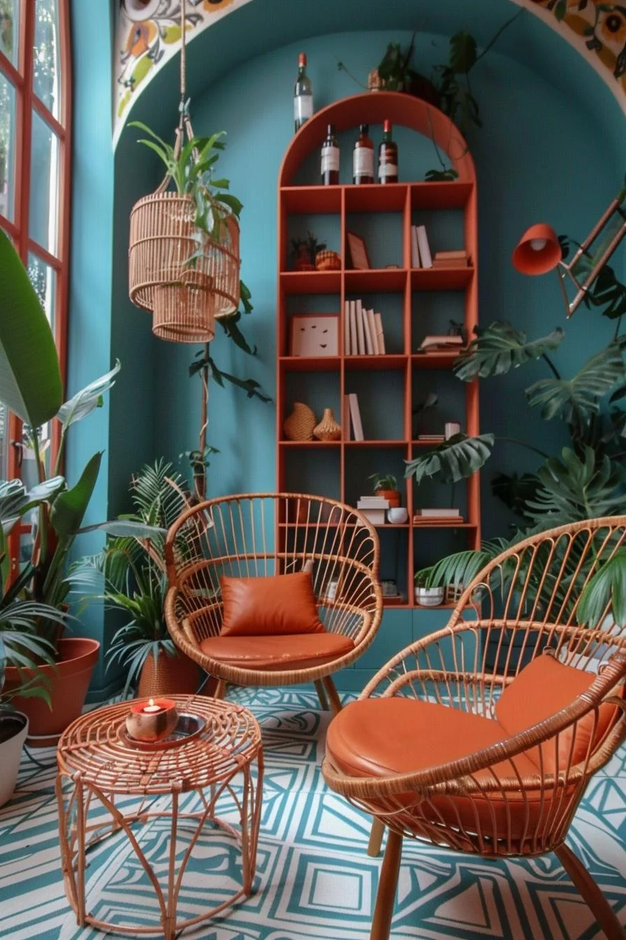 8. Versatile Wicker and Leather Lounge-1