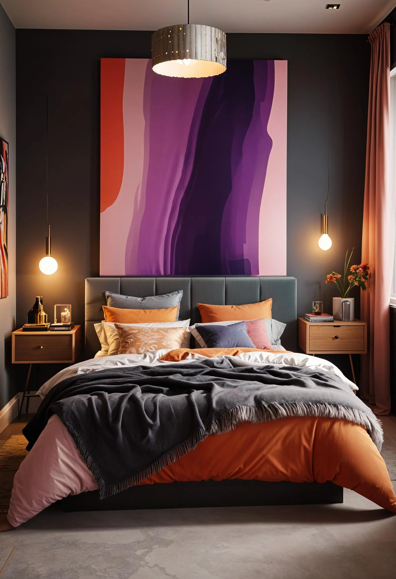 21. Vibrant Color Block Bedroom Design-2