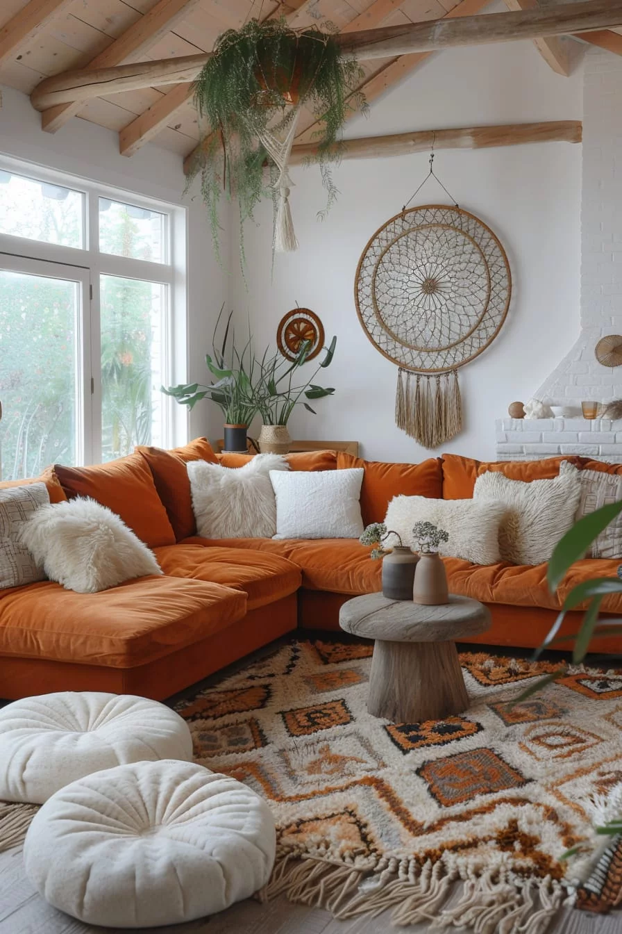 19 Gorgeous Boho Mid-Century Modern Living Room 29 boho mid century modern living room