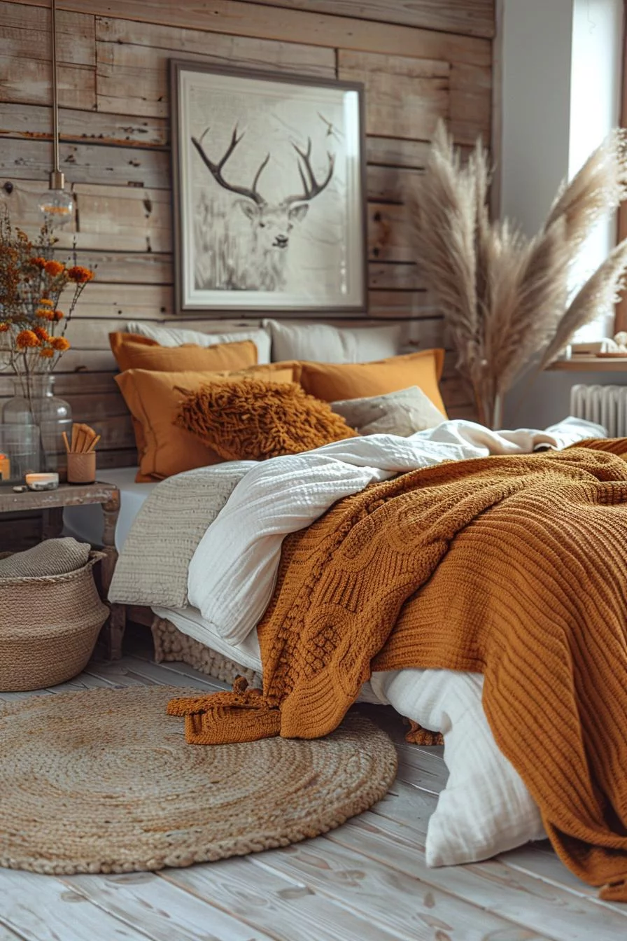 13. Autumnal Earthy Bedroom Decor-1