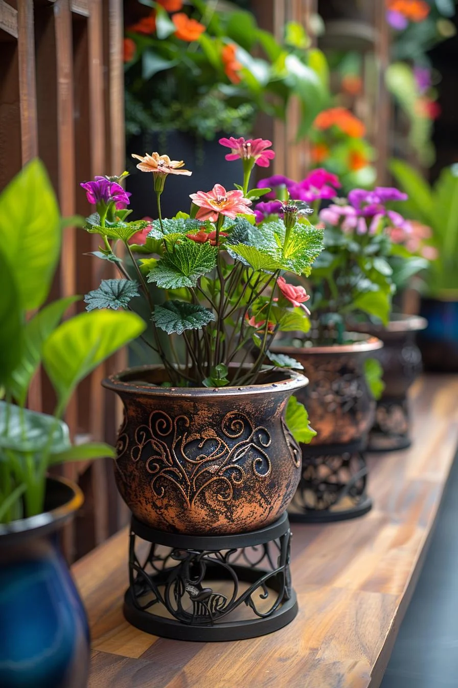 23. Creative Metal Flower Pot Holders-0