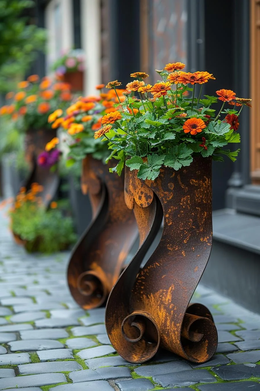 23. Creative Metal Flower Pot Holders-1