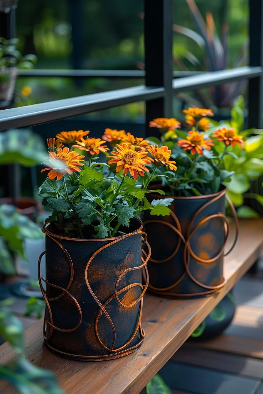 23. Creative Metal Flower Pot Holders-2