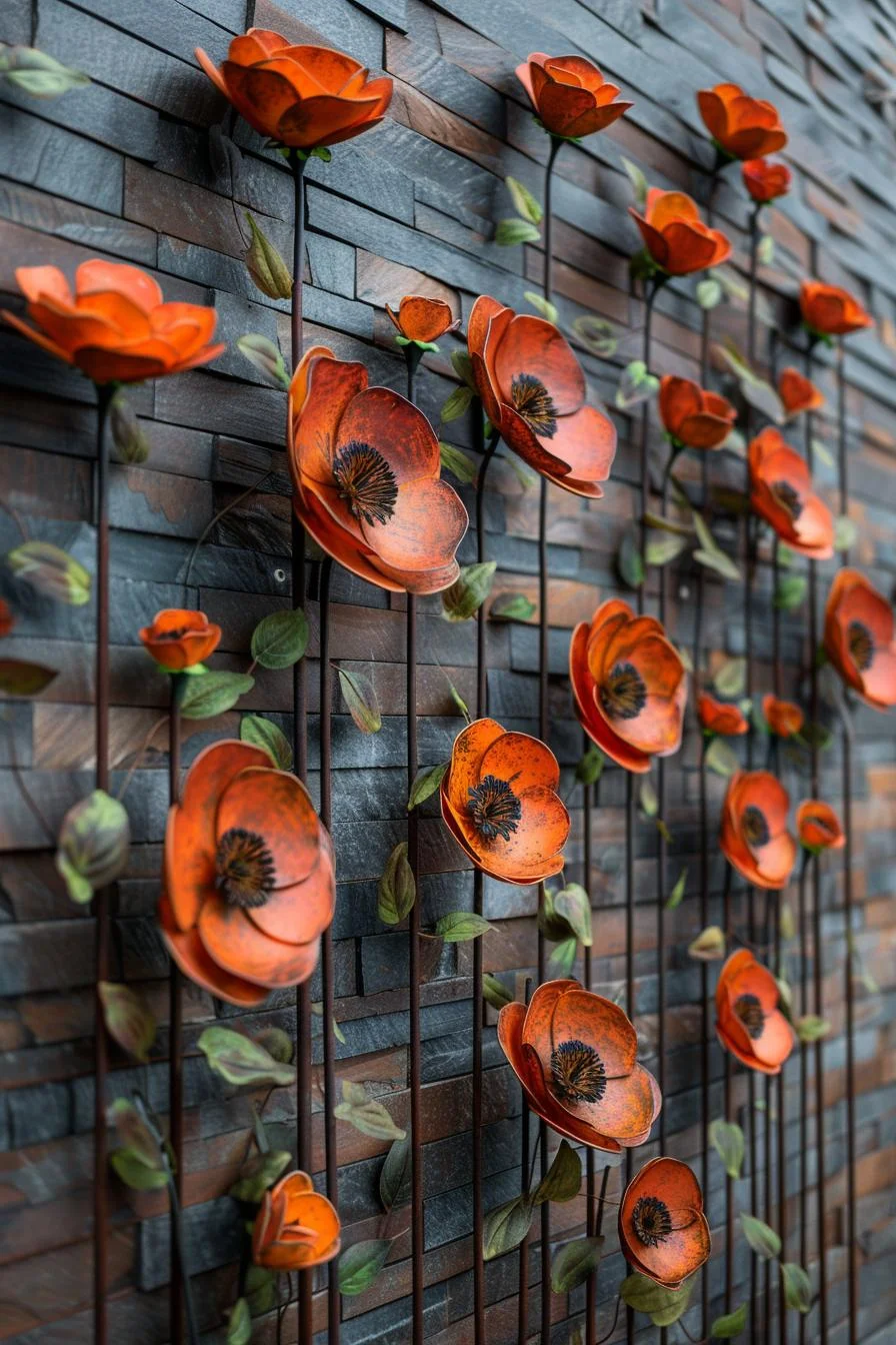 6. Metal Flower Wall Art Ideas-1