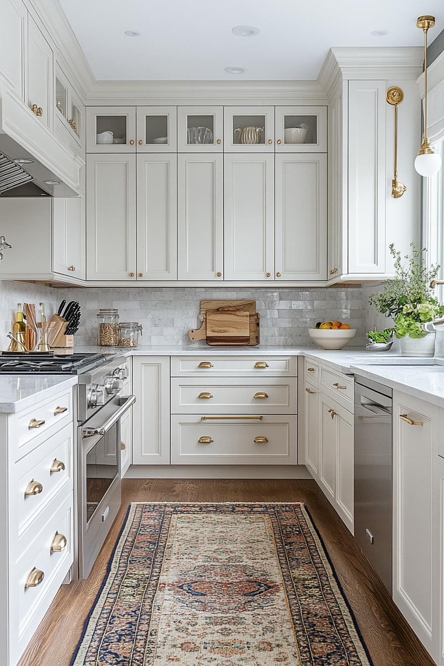 19. Bright White Cabinetry for Small Kitchens-2