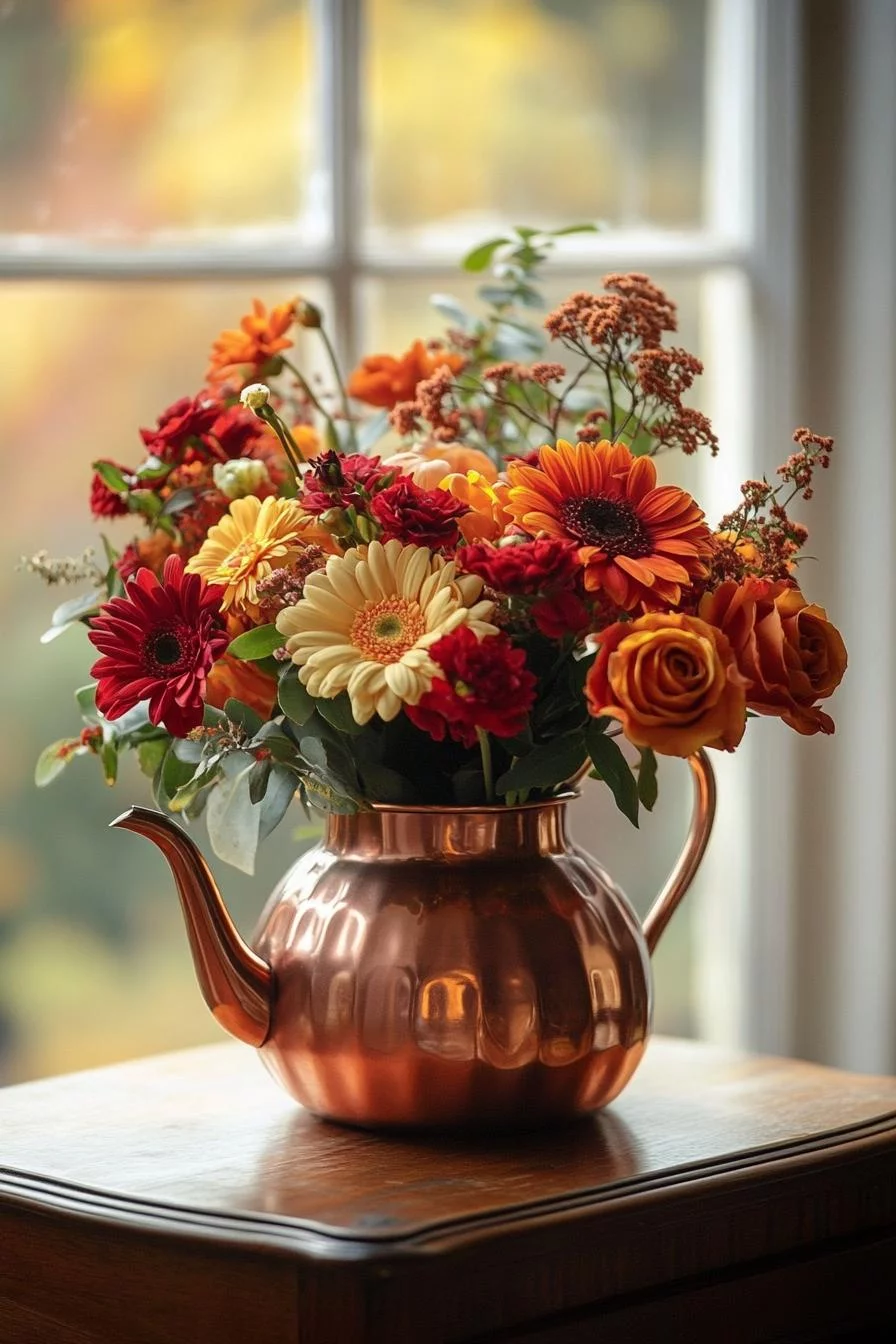 12. Copper Kettle Floral Repurpose-1