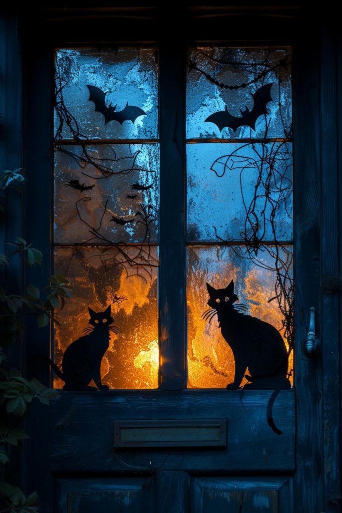 15 Spooky DIY Halloween Decorations You Must See 9 2. DIY Spooky Window Silhouettes-1