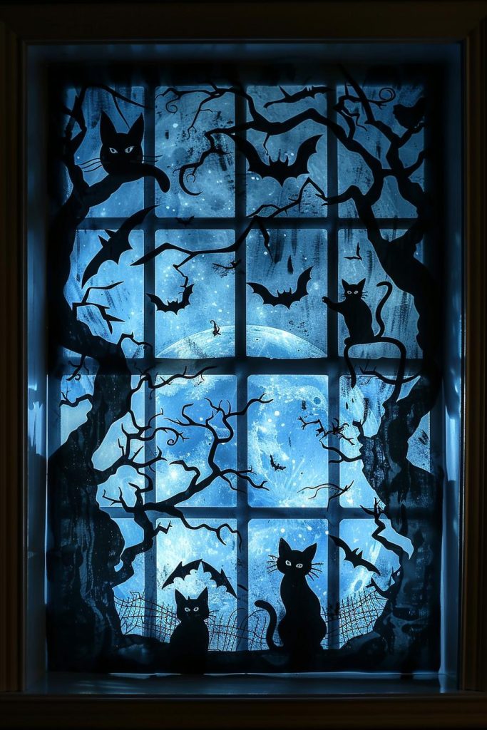 15 Spooky DIY Halloween Decorations You Must See 10 2. DIY Spooky Window Silhouettes-2