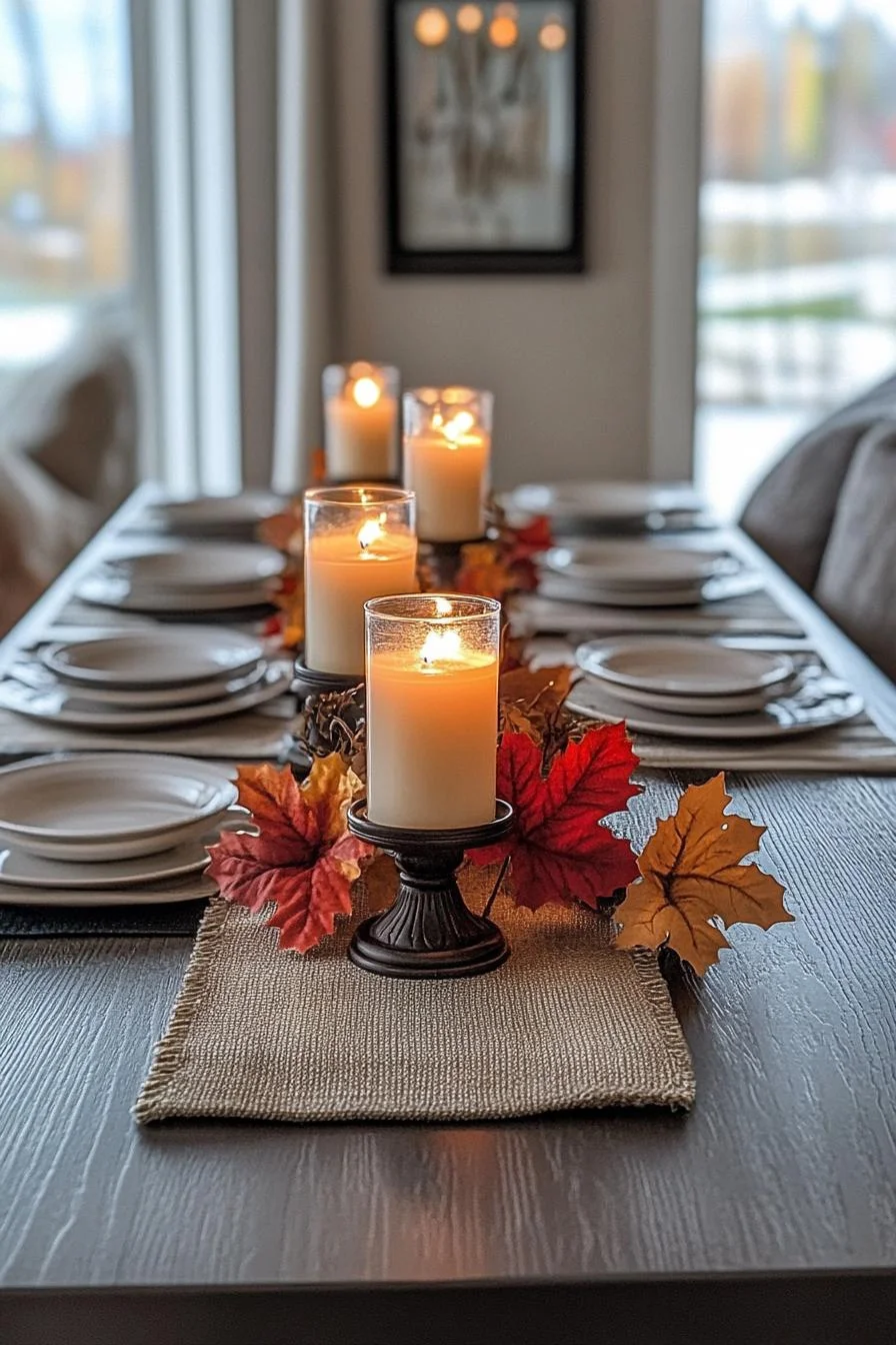 9. Elegant Fall Candle Holder Decor-1
