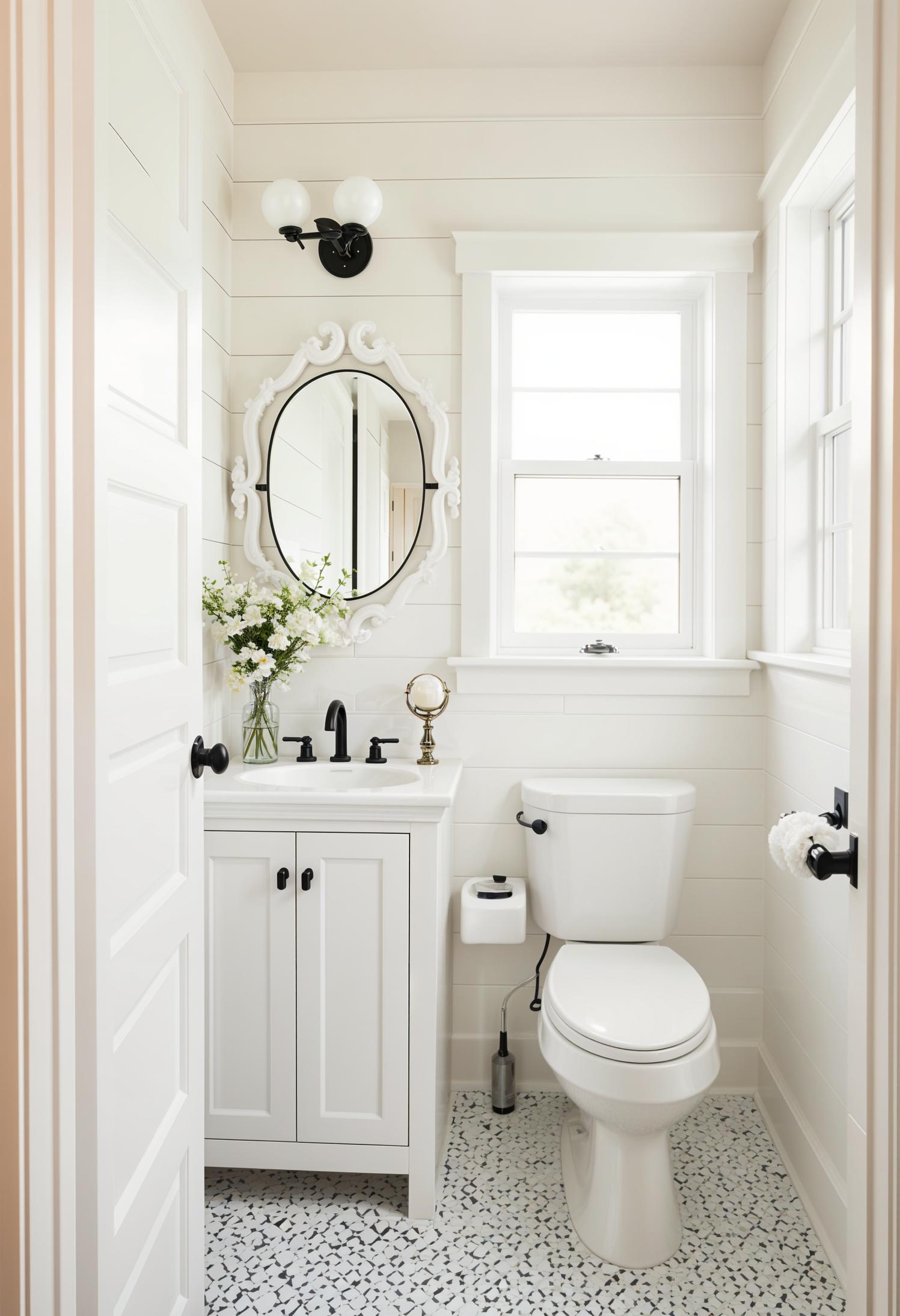 12. Farmhouse Flair: Shiplap Bathroom Walls-0