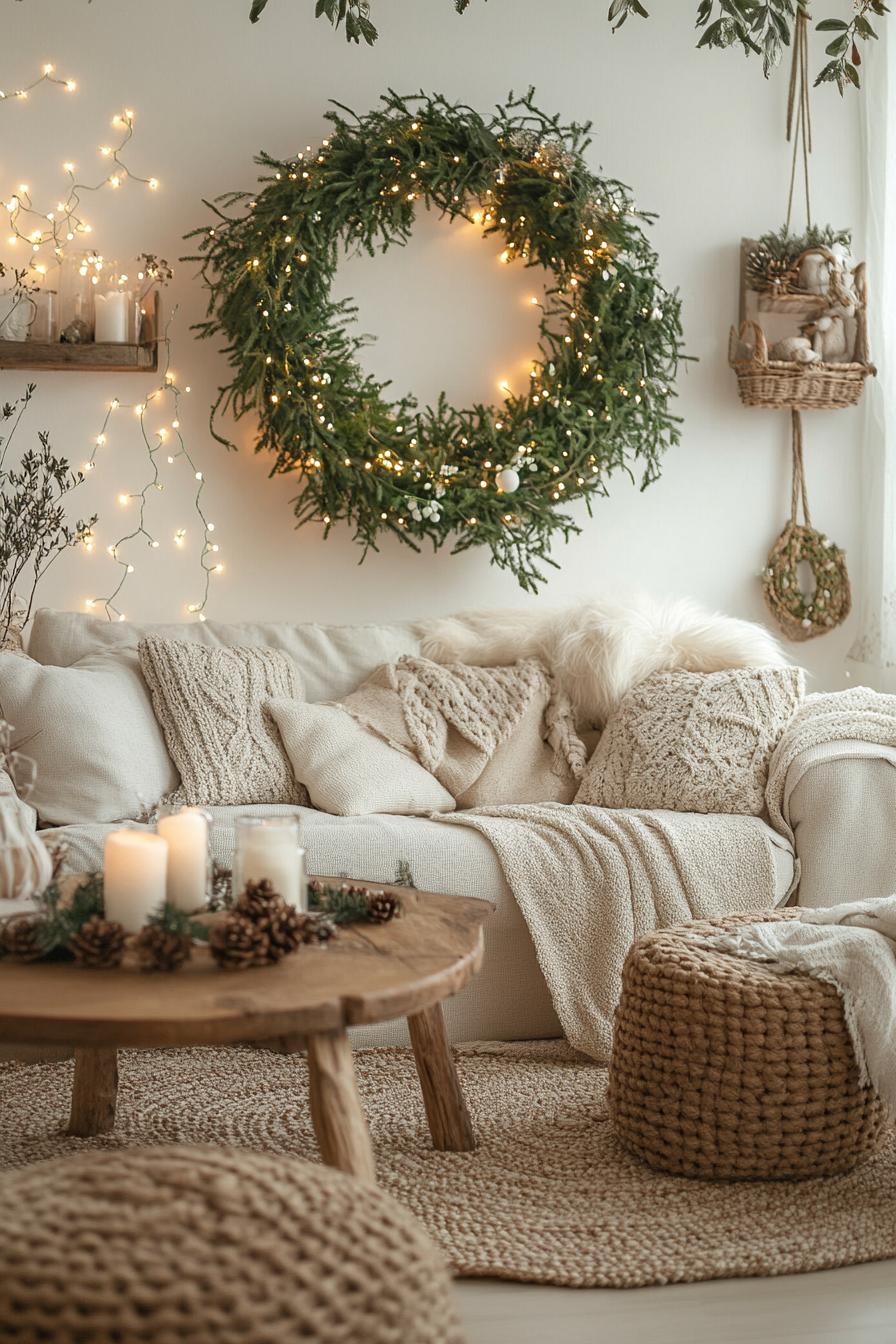 10. Festive Living Room Wreath Ideas-2