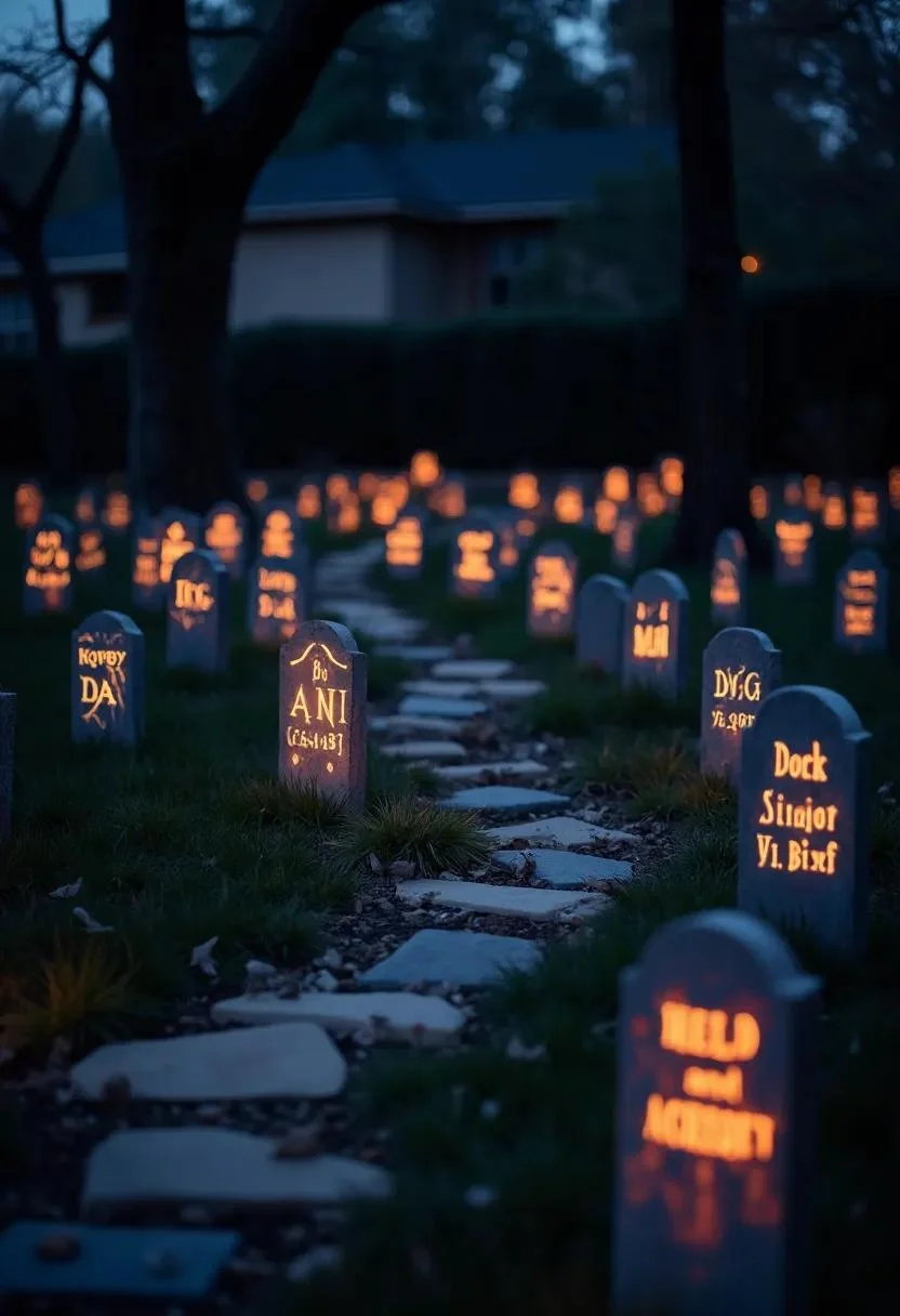 15 Easy DIY Outdoor Halloween Decorations to Try 54 13. Foam Graveyard Glowstones-0