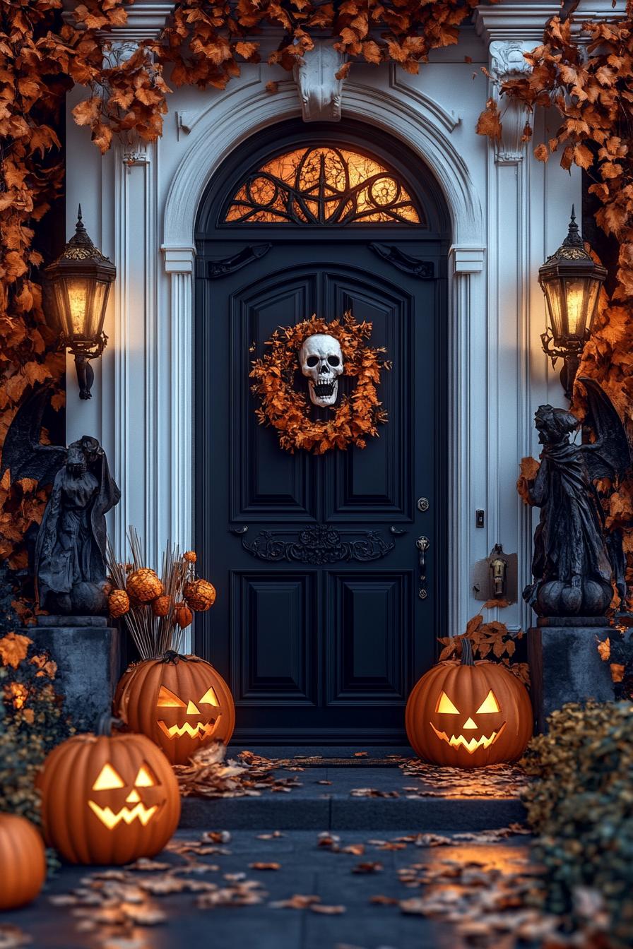 5. Gothic Halloween Door Decor Inspiration-0