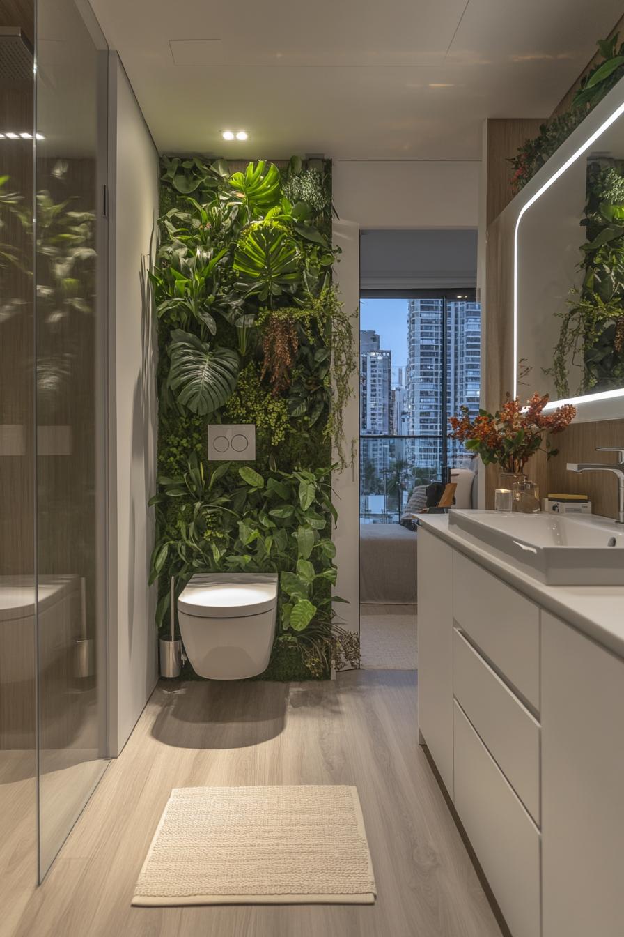 1. Green Oasis: Vertical Bathroom Garden-0