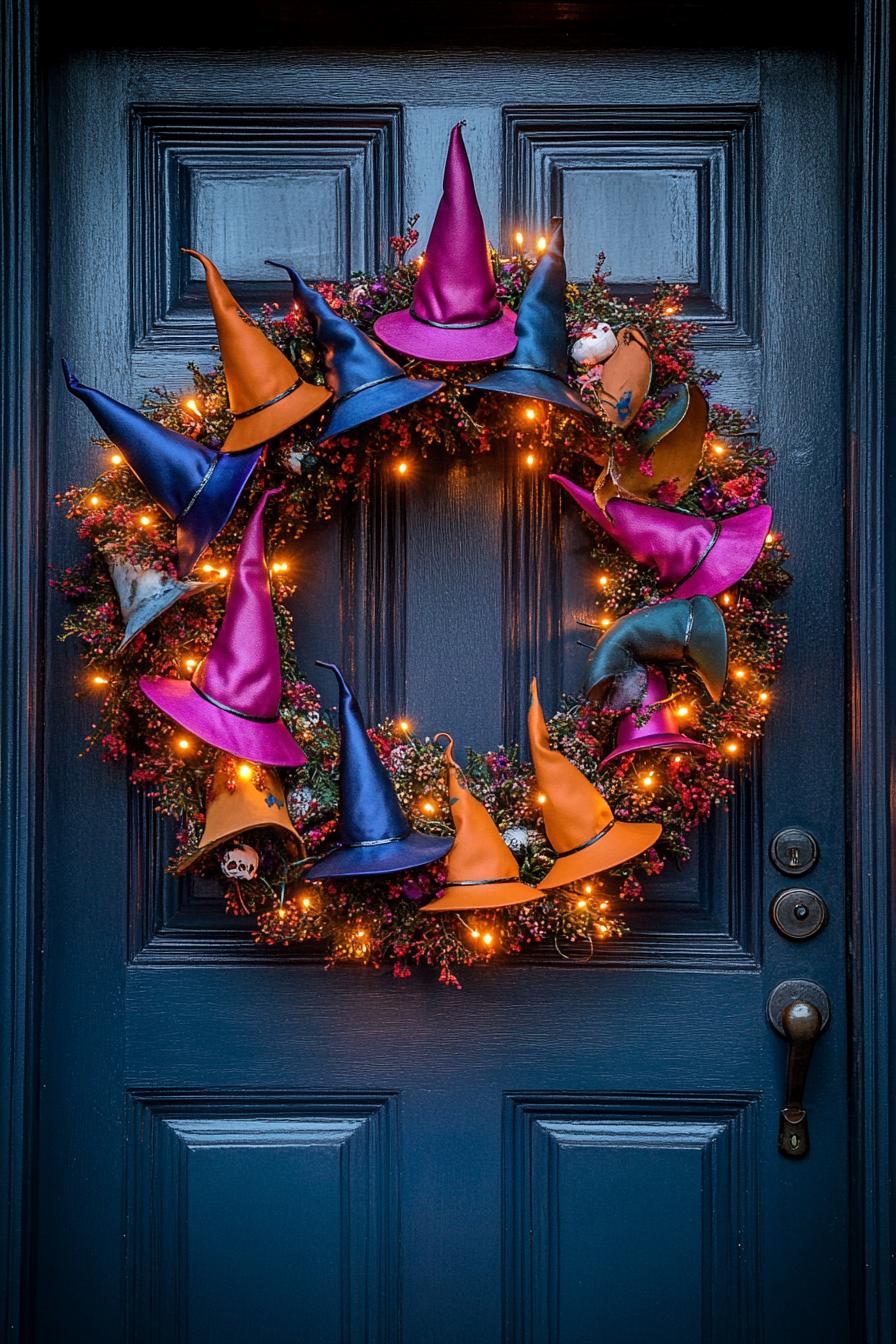 6. Mini Witch Hat Wreath Ideas-2