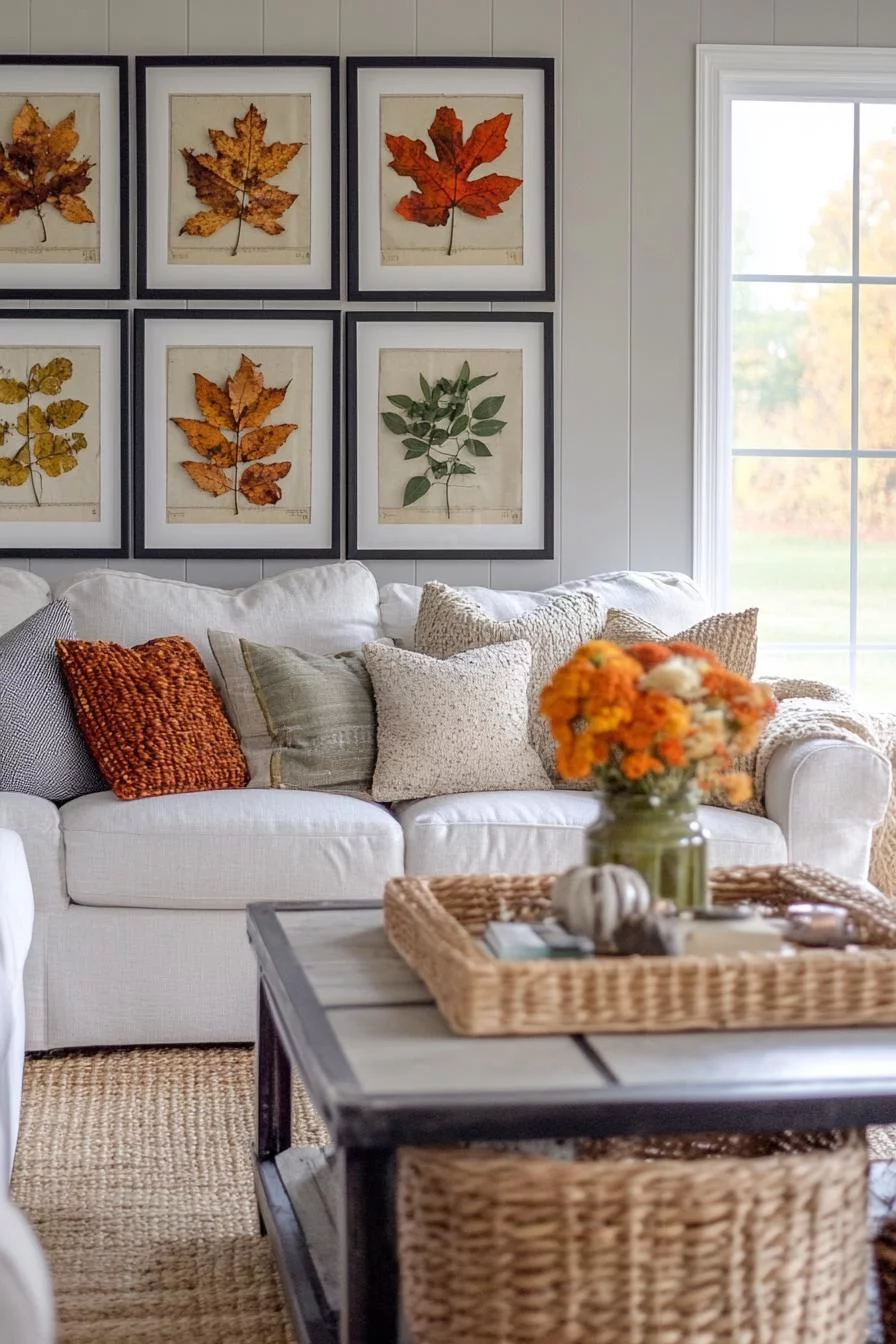 11. Natural Fall Leaf Wall Art-2