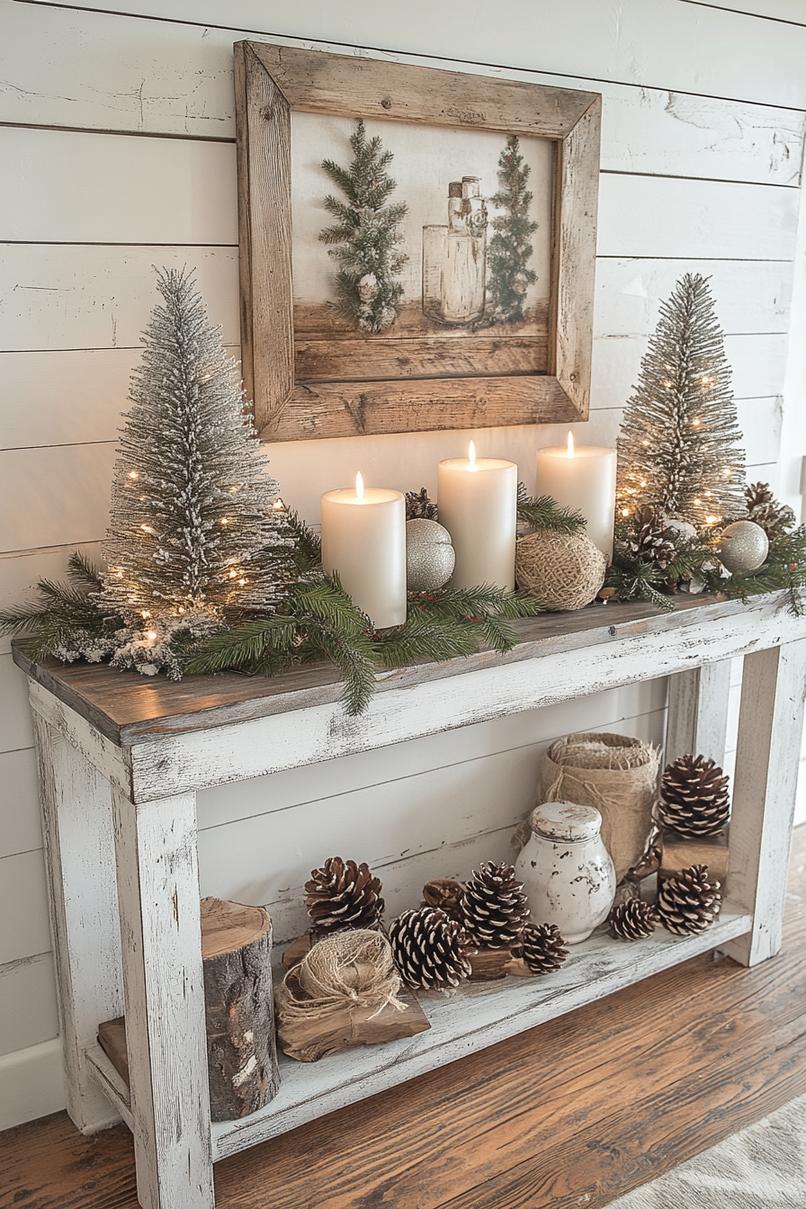 11. Rustic Holiday Console Table Ideas-0