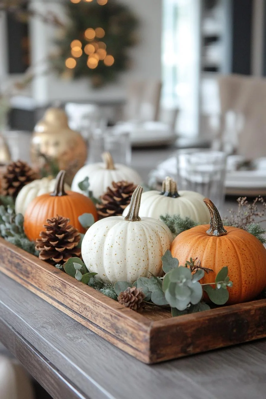 15. Rustic Pumpkin Tray Decor Ideas-0