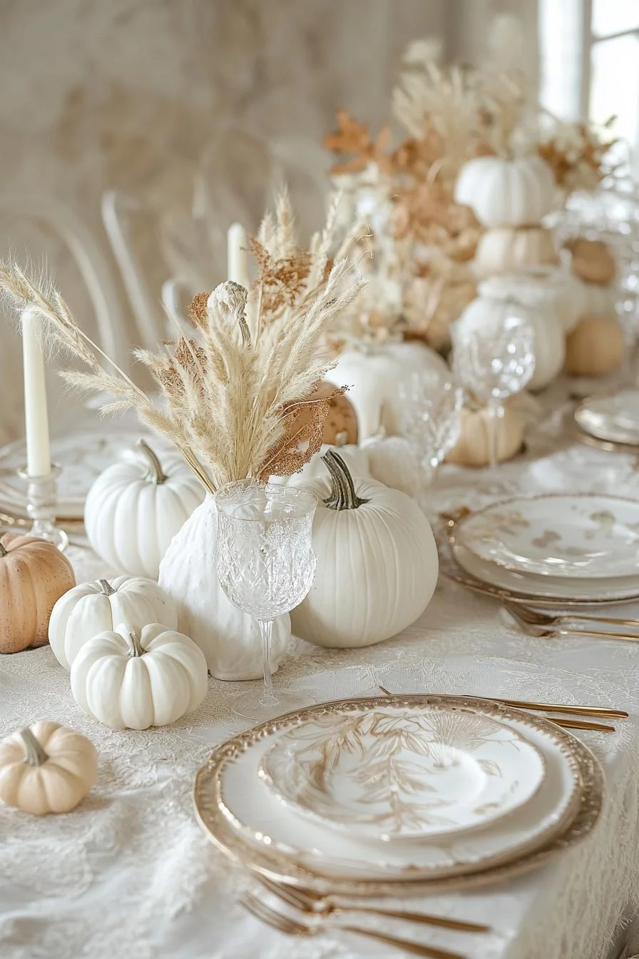 1. Rustic Pumpkin Wheat Centerpiece-0