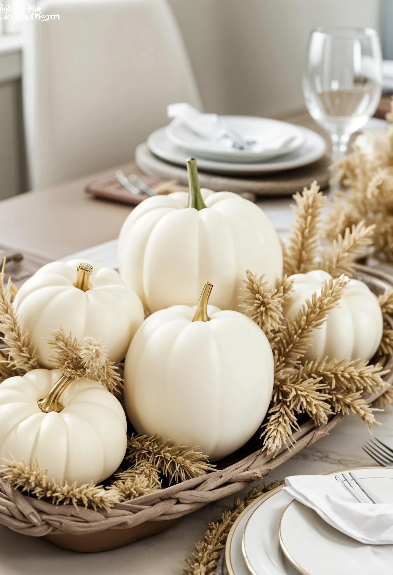 1. Rustic Pumpkin Wheat Centerpiece-1